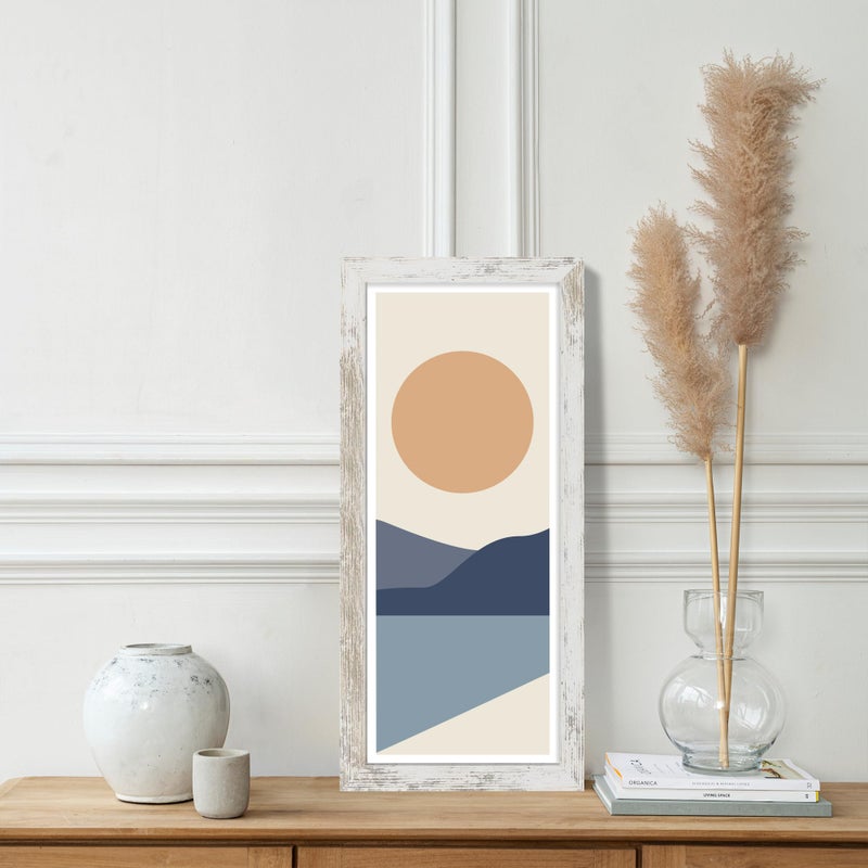 Hongkee 8x20 Picture Frame Set of 2, Distressed White Wood Frame with Tempered Glass Collage Frame, Display Pictures Four 4x6 With Mat or 8 x 20 Without Mat - Horizontal or Vertical Wall Mounting - Image 4