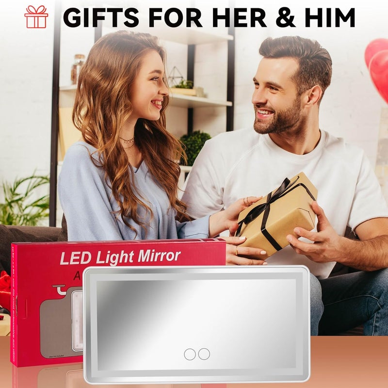 Feisate LED Car Mirror with Three Lighting Modes - Car Makeup Mirror - White - Image 5