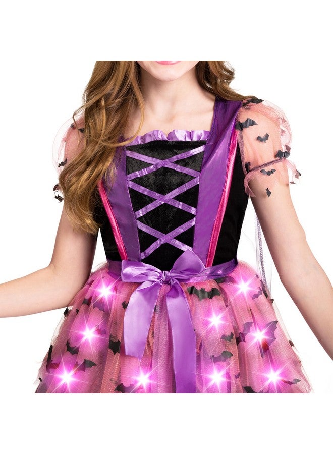 Spooktacular Creations Spooktacular Creations Girls Light Up Witch Costume, Kids Witch Costume with Hat and Broom for Toddler Halloween Dress Up Parties (Toddler (3-4yr))  - Image 5