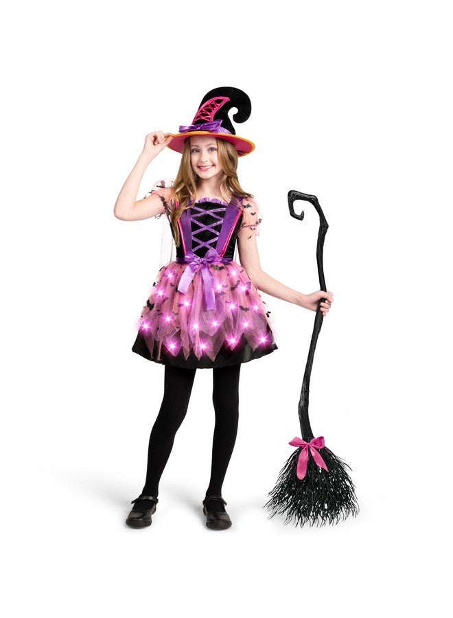 Spooktacular Creations Spooktacular Creations Girls Light Up Witch Costume, Kids Witch Costume with Hat and Broom for Toddler Halloween Dress Up Parties (Toddler (3-4yr))  - Image 4