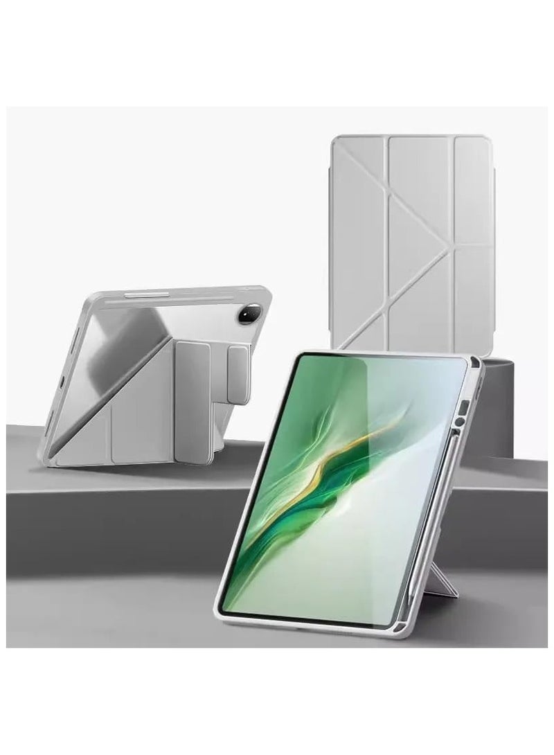 Case Compatible with Honor MagicPad 2 12.3 Inch 2024 Ultra thin Y Folding Leather Case with Pencil Holder Transparent Acrylic Back Shell Protective Cover - Image 1