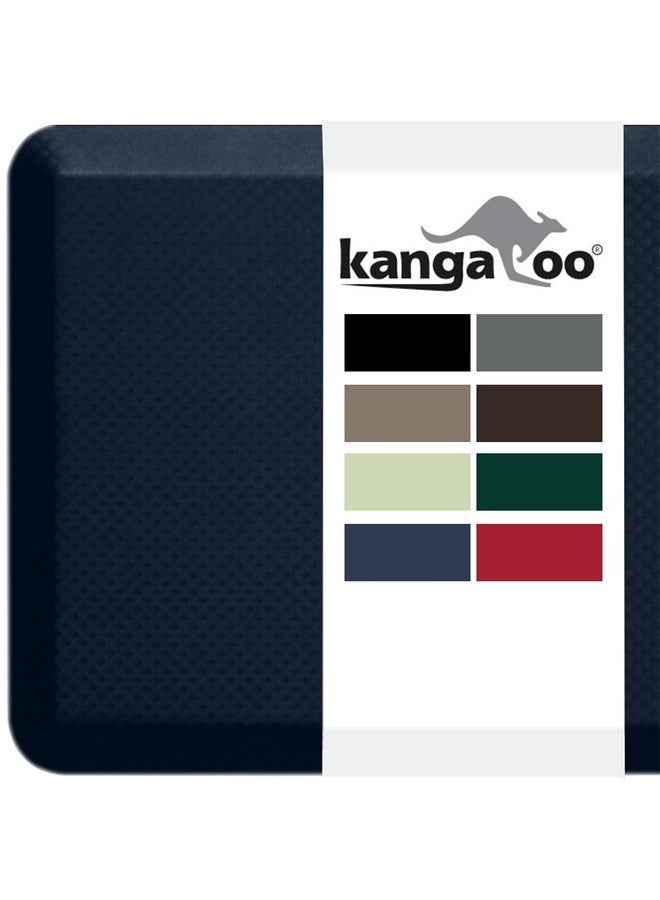 KANGAROO حصائر كنجارو السميكة المريحة المضادة للإرهاق لارضيات المطبخ، حصائر مكتبية مبطنة للوقوف، سطح مقاوم للماء والخدوش، سجاد مريح طوال اليوم، 20x32، أزرق داكن - Image 1