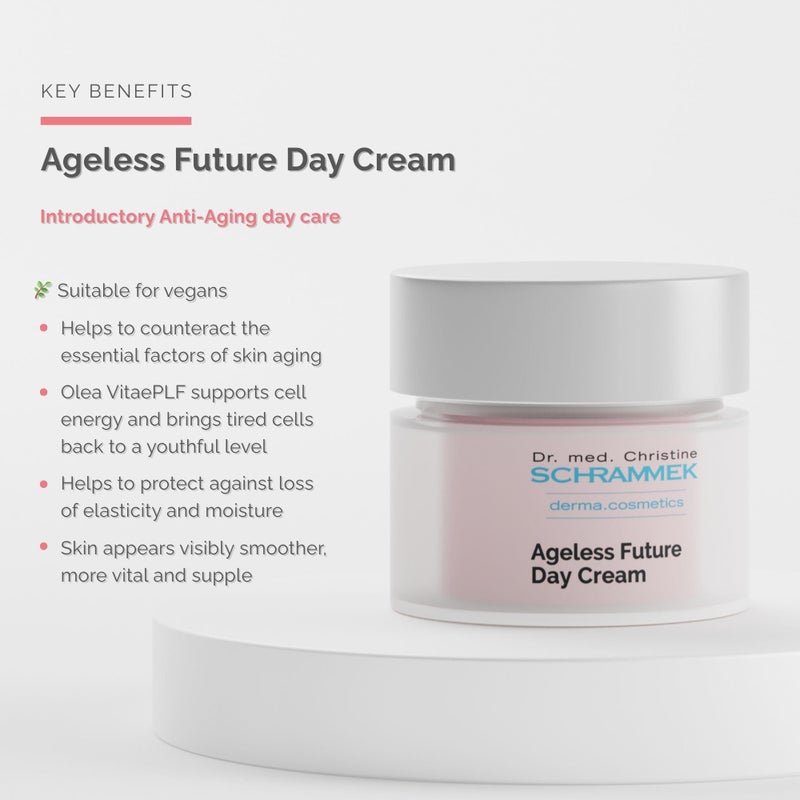 Schrammek Ageless Future Day Cream (1.7 fl oz) - Introductory Anti-Aging Day Care - Stimulates Collagen Synthesis - with Hyaluronic Acid & Vitamin E - Face Moisturizer - Face Cream - Skin Care - Dr. Schrammek - Image 2