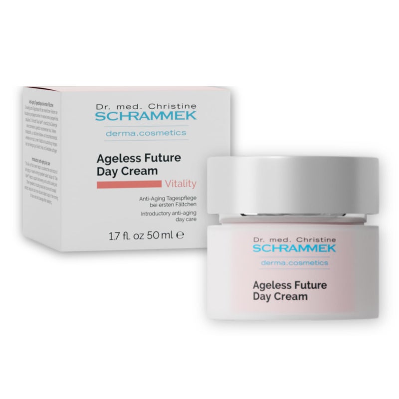 Schrammek Ageless Future Day Cream (1.7 fl oz) - Introductory Anti-Aging Day Care - Stimulates Collagen Synthesis - with Hyaluronic Acid & Vitamin E - Face Moisturizer - Face Cream - Skin Care - Dr. Schrammek - Image 1
