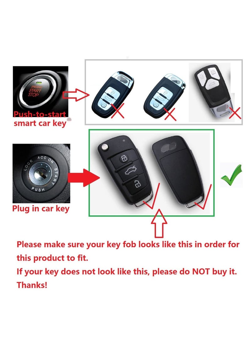 Generic - Premium Metal Key Fob Cover For Audi A1 Audi A3 Audi R8 Audi S3 Audi Q3 Audi Q7 Audi TT Flip Car Remote Key - Gold - Image 1