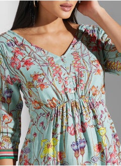 Label RITU KUMAR Printed Pleat Detail Dress  - Image 3