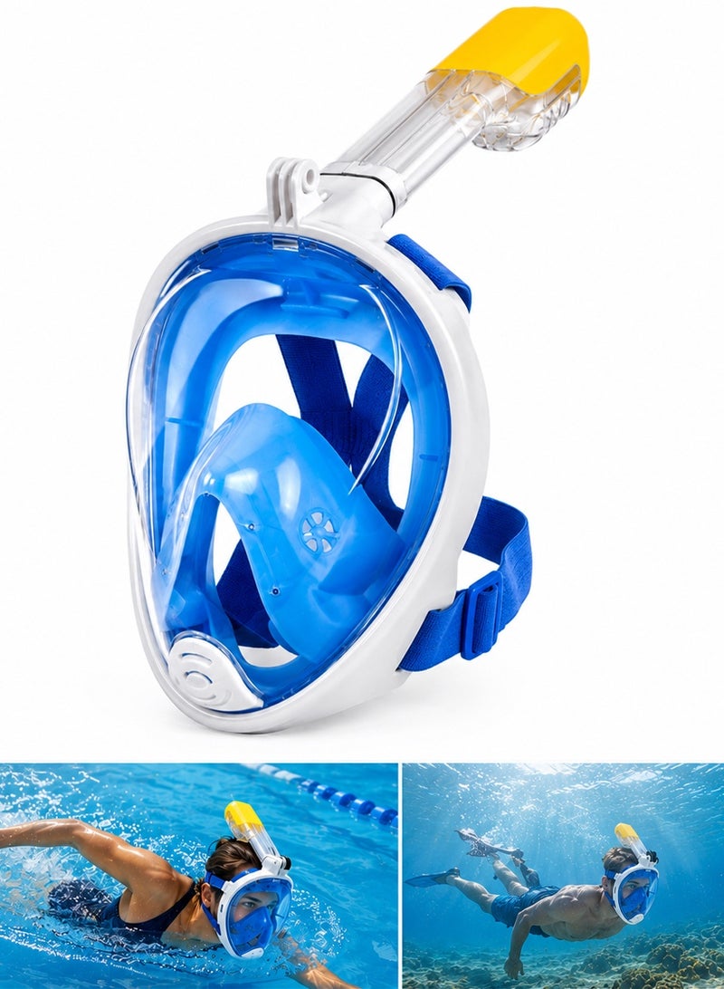 QUTOOB Full Face Snorkel Mask | Anti Fog & 180° Panoramic Wide View | Dry Top Diving Mask for Swimming, Snorkeling & Underwater Exploration | Breathing Snorkeling Mask - Image 1