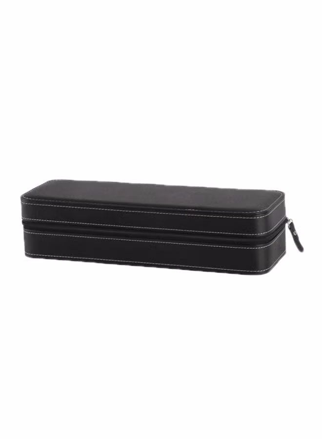 6-Slot PU Leather Watch Box, Scratch-Proof Watch Organizer for All Types of Watches (Black) - Image 2