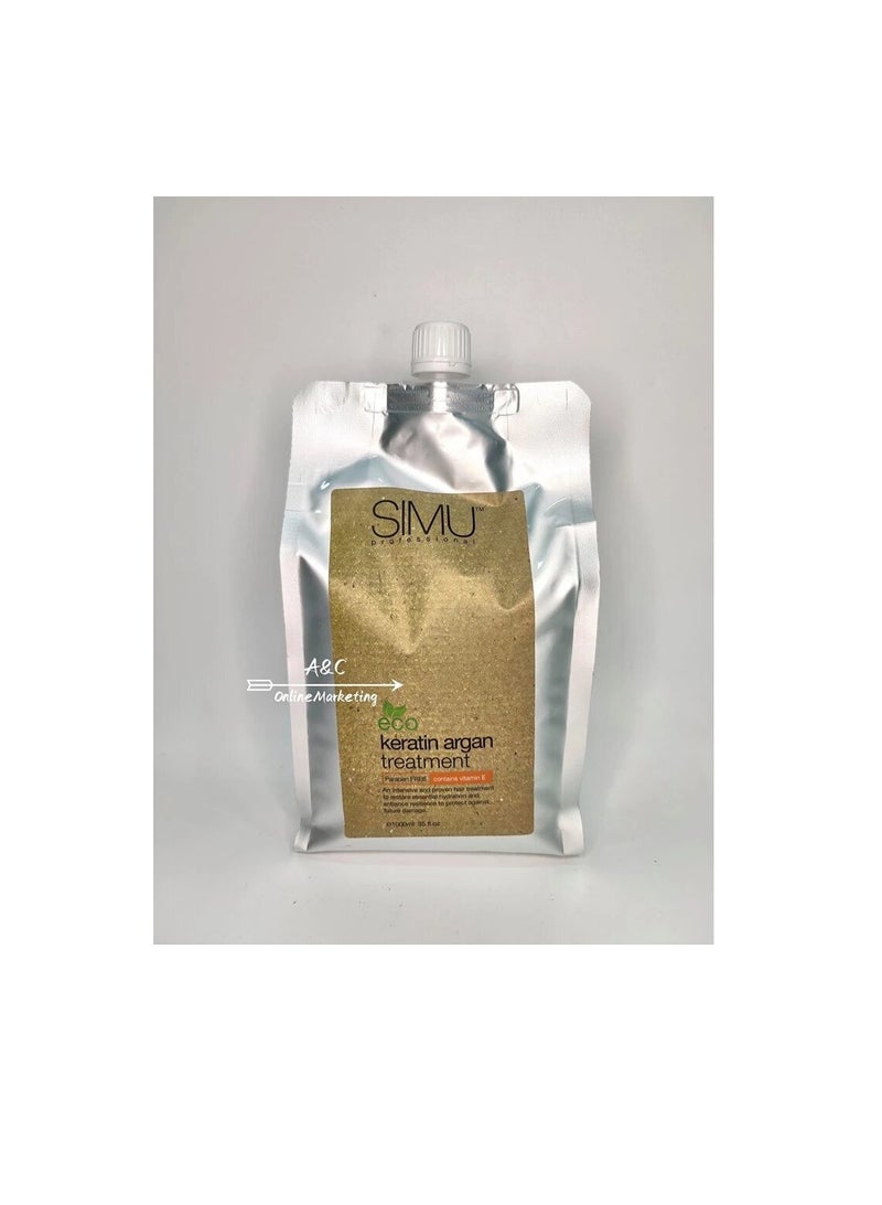 Simu Keratin Argan Treatment Mask Professional Salon Eco Paraben Free 1000ML - Image 1