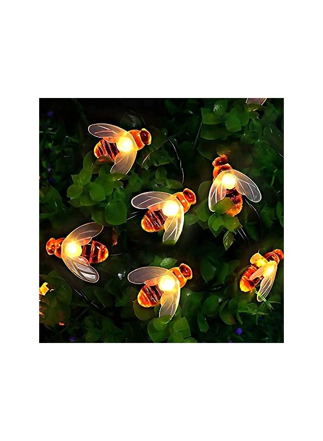 The Bros solar garden lights, bee fairy tale string lights, outdoor/indoor garden lighting, suitable for flower fences, lawns, courtyards, festoons, summer parties, (warm white) [Energy Class A++] - Image 2