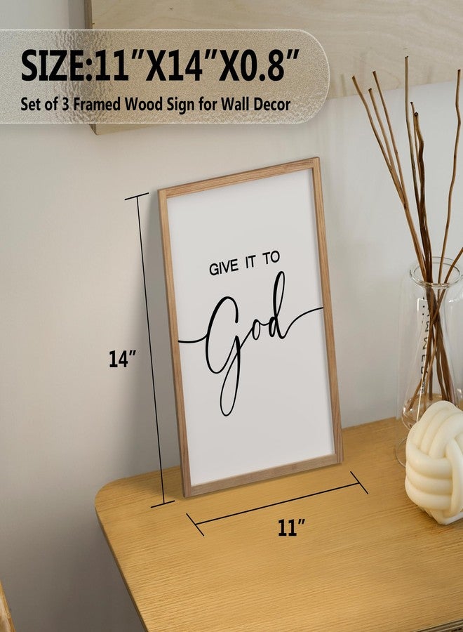 Heiple Give It to God and Go to Sleep Sign Set of 3 Above Bed Wall Decor Farmhouse Bedroom Decor Wood Framed Art Rustic Master Bedroom Essentials Home Decoration (Brown, 11”x14”) - Image 5