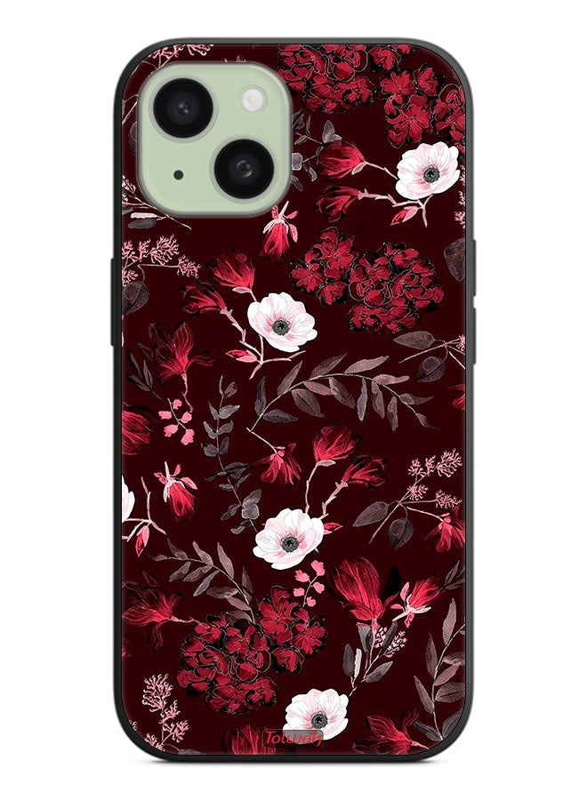 Tolwak Apple iPhone 15 Protective Case Cover Small Flowers And Tropical Leaves - Image 2