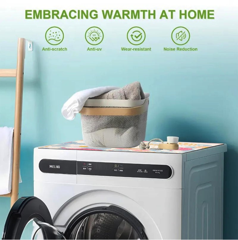 Home-Cloud Homecloud Non-Slip Washing Machine Mat – Durable Waterproof Protective Cover for Washer & Dryer, Dust-Resistant Mat Ideal for Laundry Room & Kitchen Appliances | 60x60cm (Beige_Pink) - Image 5