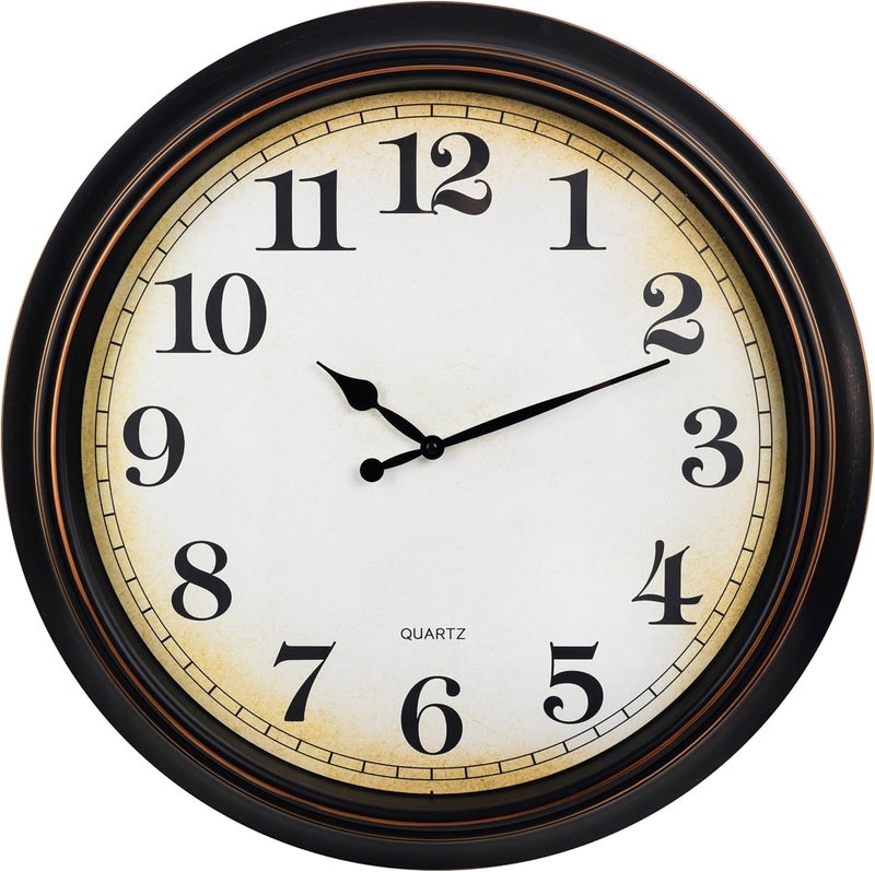 Yoiolclc 24 Inch Large Wall Clock for Living Room Deco,Silent Vintage Wall Clocks Battery Operated for Living Room Office(Bronze) - Image 1