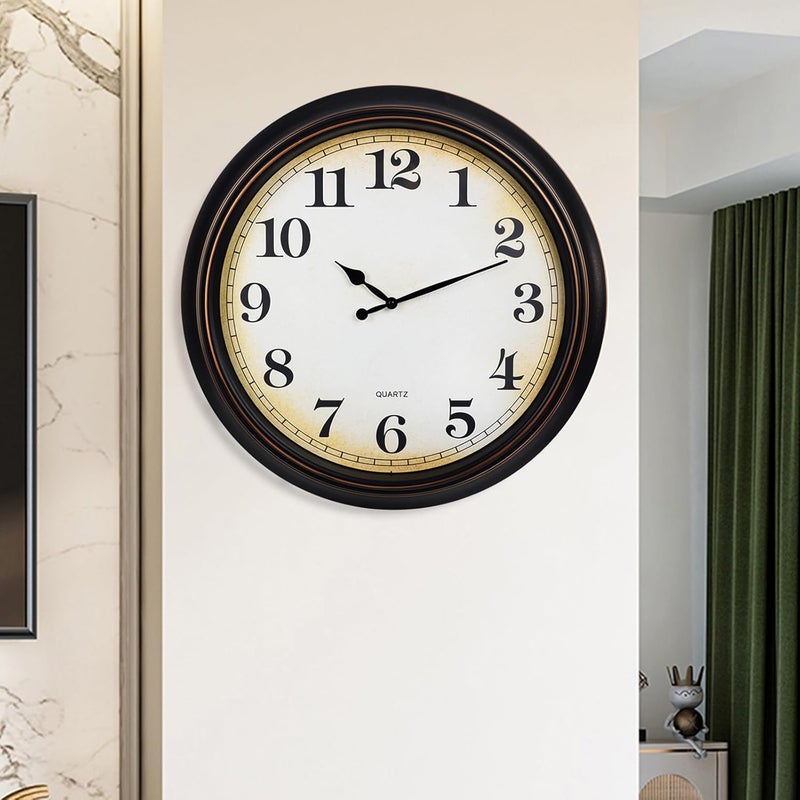 Yoiolclc 24 Inch Large Wall Clock for Living Room Deco,Silent Vintage Wall Clocks Battery Operated for Living Room Office(Bronze) - Image 5