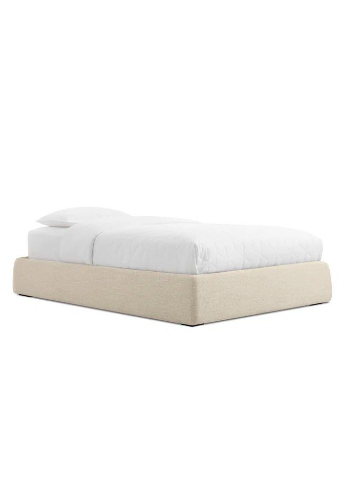 Malazhouse Modern Tufted Bed – MZBDN011-100cm - upholstered in soft fabric with a button-tufted headboard - 100 cm - Dimensions: 60cm height x 195cm length  - Image 1