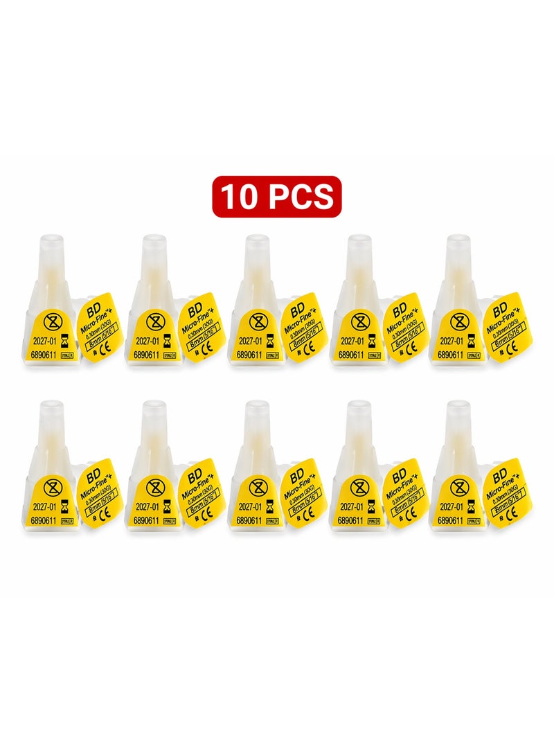 BD Micro-Fine™ Plus Pen Needles 8mm (30G) – 10 PCS | Sterile, Single-Use | Universal Fit for Insulin Pens