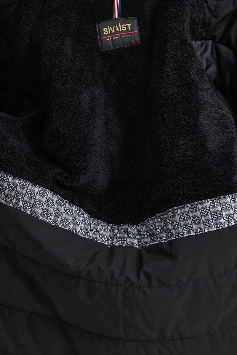 Sivaist Cream Thick Fur Lined Detachable Hooded Windproof and Waterproof Jacket&Coat