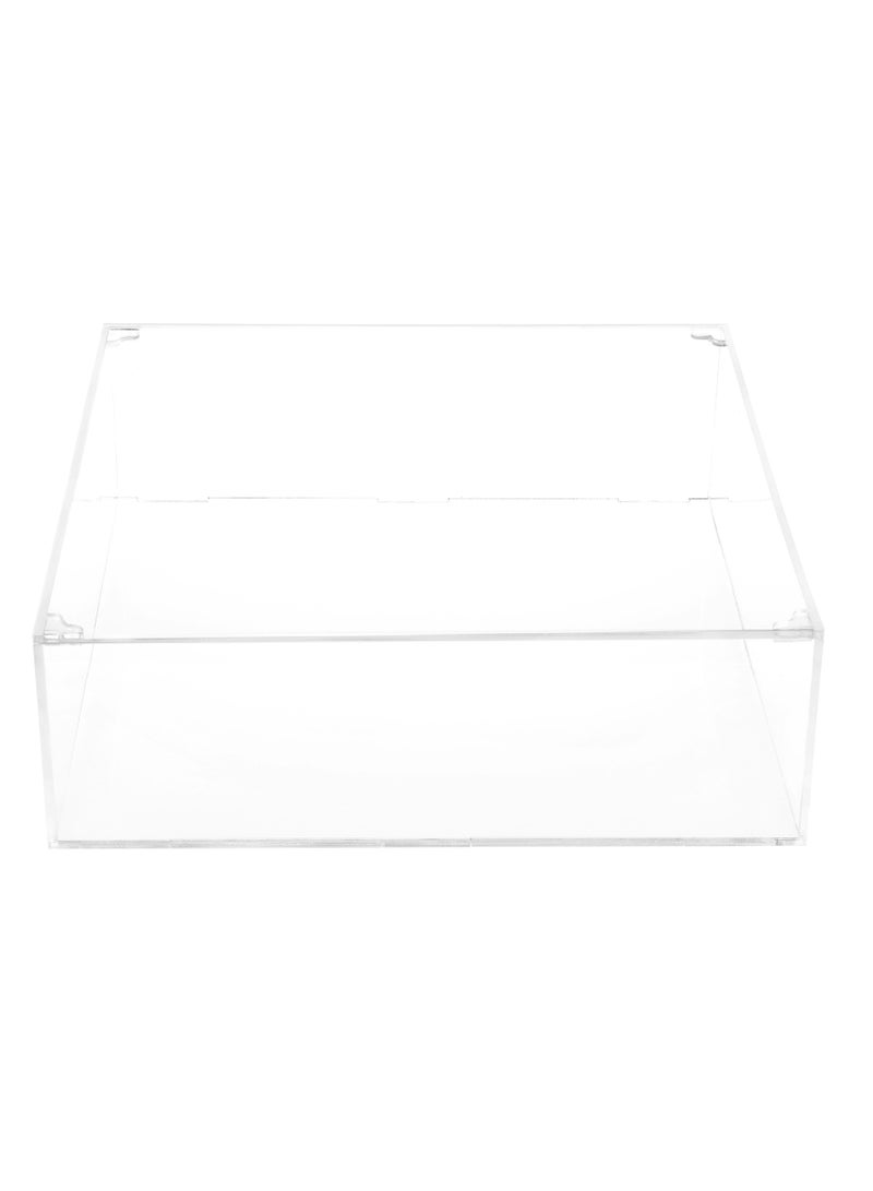LAMSIT IBDAA Acrylic Cake Box Stand - Mirror Finish Display Box – Gift Showcase for Collectibles, Jewelries - Dustproof Protection Storage (10x10x3 inches, Clear) - Image 3