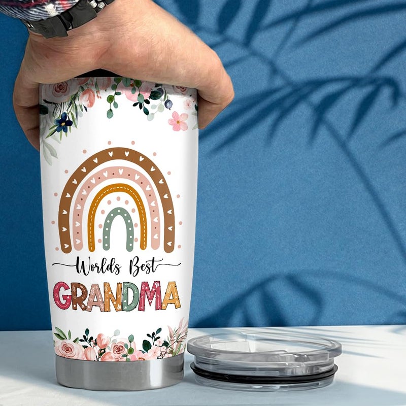 SANDJEST SANDJEST Grandma Tumbler 20oz Nana Cup Grandma Nutrition Facts Stainless Steel Insulated Tumblers Coffee Travel Mug Gifts for Mothers Day Birthday Christmas  - Image 5