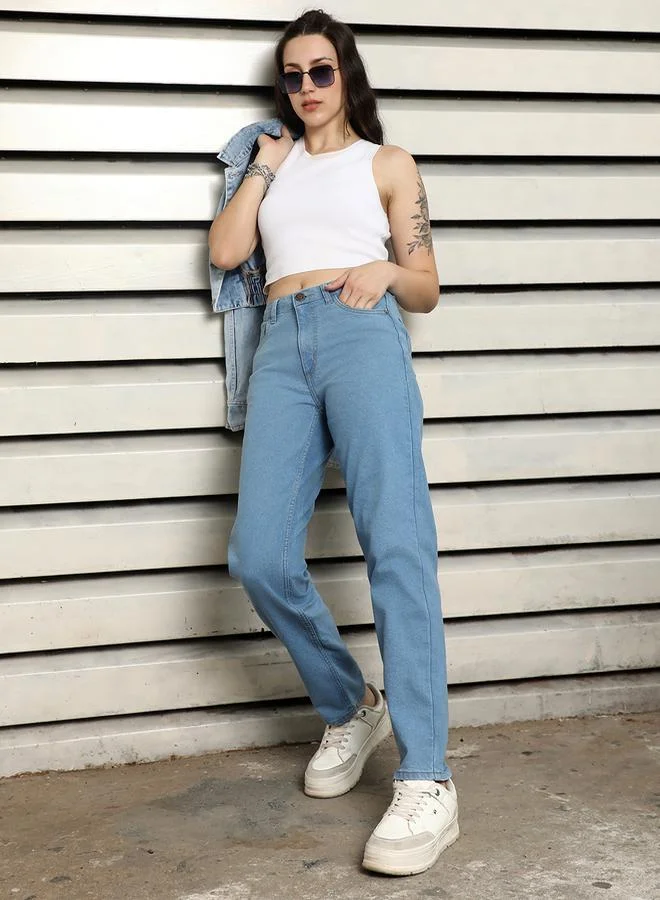 HIGH STAR Slim Fit High Rise Clean Look Stretchable Jeans by Styli