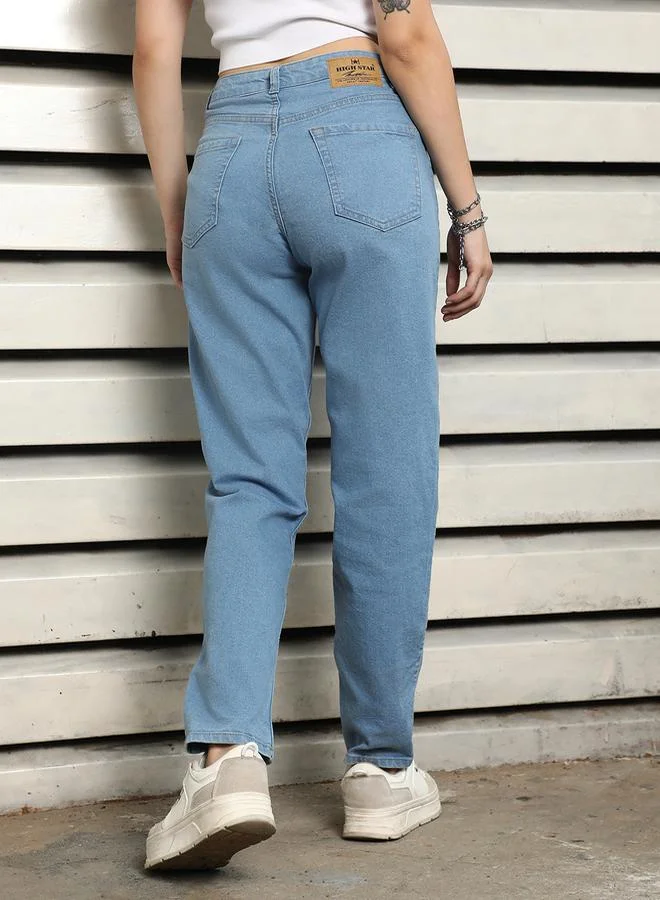 HIGH STAR Slim Fit High Rise Clean Look Stretchable Jeans by Styli