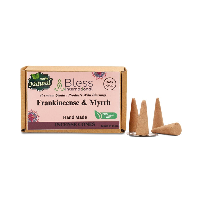 Bless International Frankincense-and-Myrrh 100%-Natural-Incense-Cones Handmade-Hand-Dipped Organic-Chemicals-Free for-Purification-Relaxation-Positivity-Yoga-Meditation The-Best-scents (20 Count) - Image 3