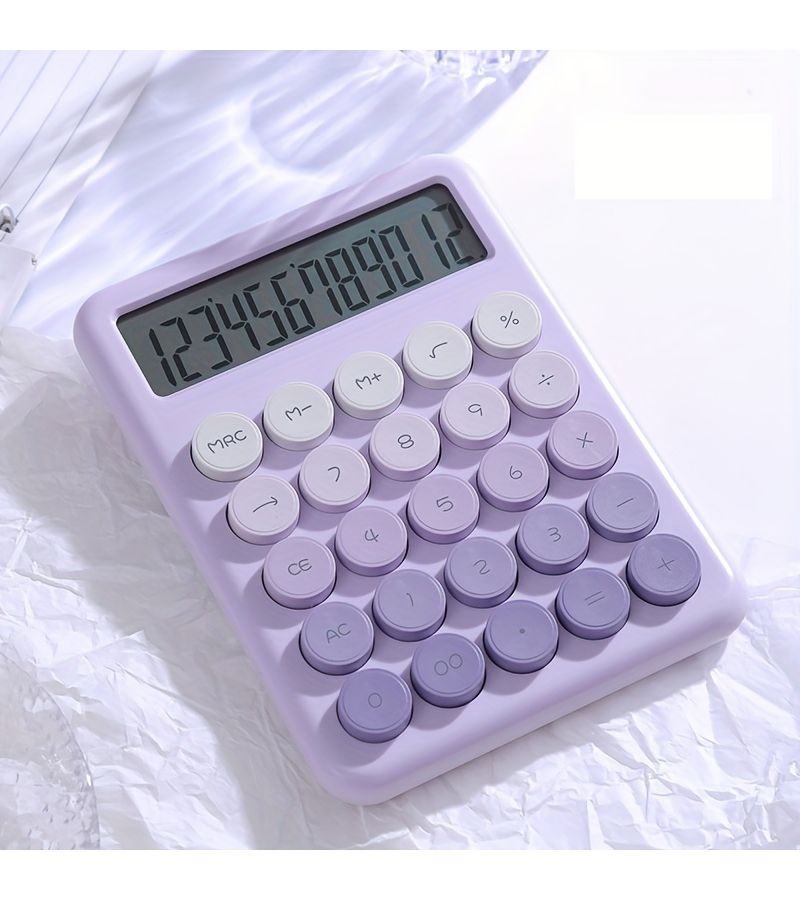Pink Large Button Scientific Calculator 12 Digit Display Multi Function Office - Image 2