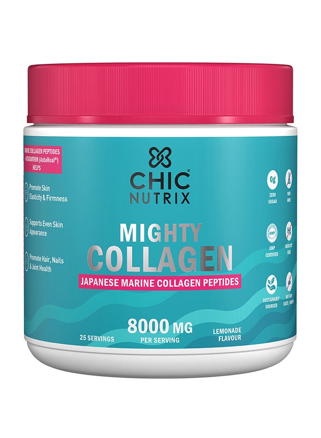 CHICNUTRIX Mighty Collagen - 8g Pure Japanese Marine Collagen - 25 Servings, Lemonade Flavour - Image 1