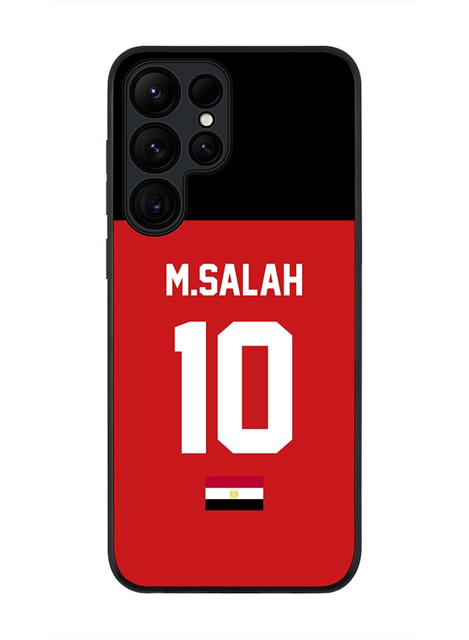 Stylizedd Rugged Black edge case for Samsung Galaxy S24 Ultra, Slim fit Soft Case Flexible Thin Cover- Football Team-Egypt, Player Name-M.Salah - Image 1