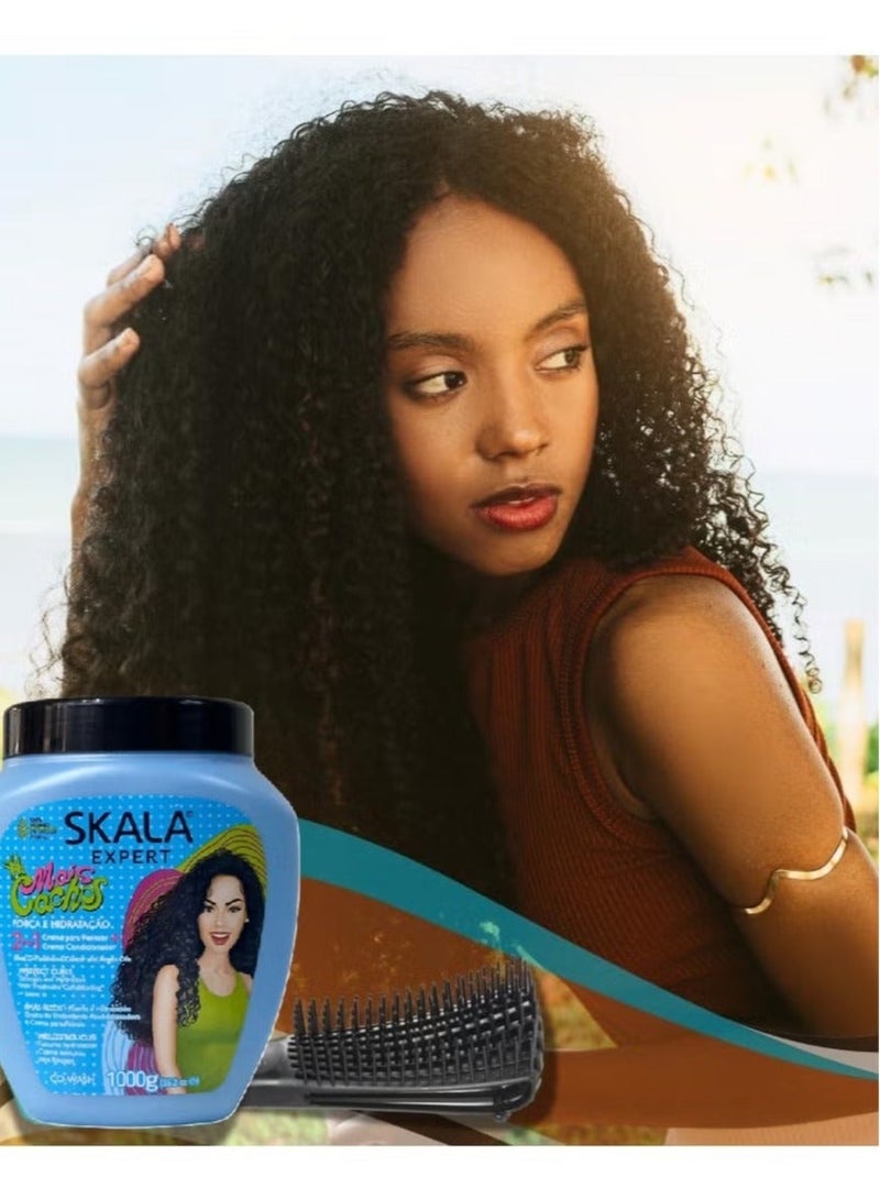 SKALA Mais Cachos For Hair Type 3ABC - Hydrate Curls Eliminate Frizz, For Curly Hair 2 IN 1 Conditioning Treatment Cream and Cream To Comb 1000g - Image 3