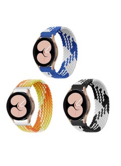 ALMNVO 3 pack 22mm Stretch Braided Nylon Bands for Samsung Galaxy Watch 3 45mm/Gear S3 Classic/Frontier/46mm,Soft Elastics Solo Loop Strap for Huawei Watch gt Band,22mm-M  - Image 1