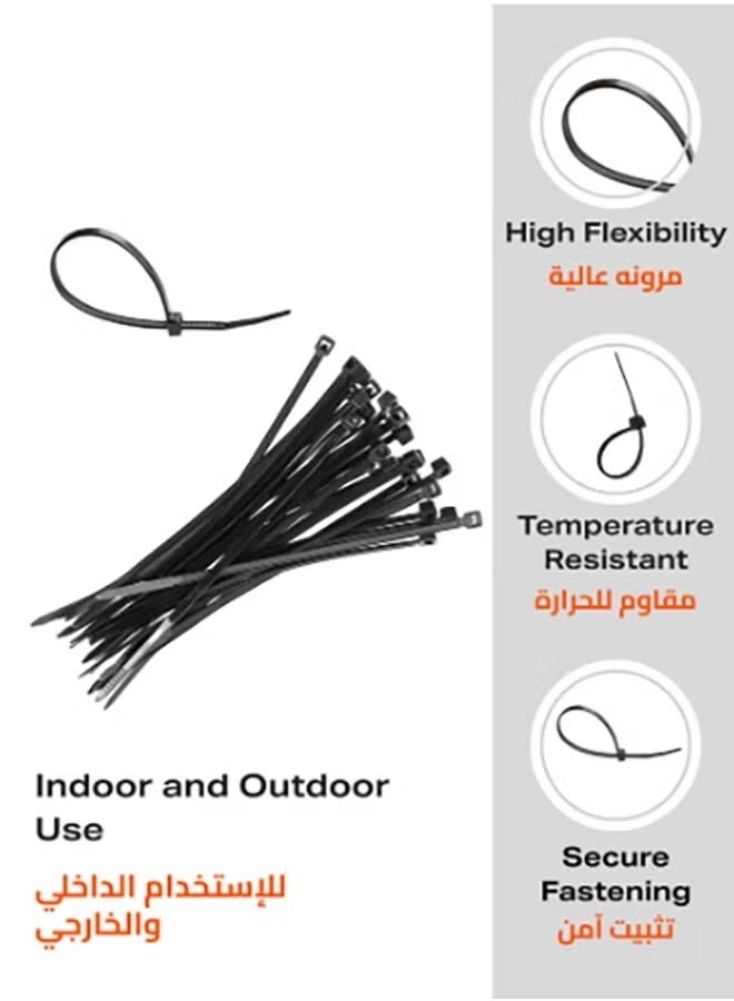 OMEVE 100pcs Heavy-duty Self-locking Nylon Cable Ties - Multi-purpose Plastic Cable Ties for auto repair, office, and outdoor use, including storage racks, auto repair accessories, multi-functional design, nylon cable ties Multi - purpose plastic cable tie buckle tool for daily car repair - Image 3