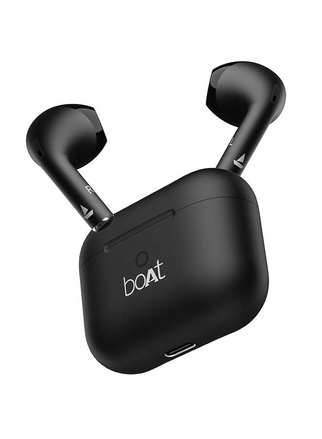 Airdopes Joy TWS Earbuds with 35 hrs Playtime, Dual Mics with ENxTM Tech, ASAPTM Charging, IWPTM Tech, BEASTTM Mode with 50 ms Low Latency, Bluetooth v5.3, USB Type-C Port And IPX5 Sweat and Splash Resistance - Jet Black