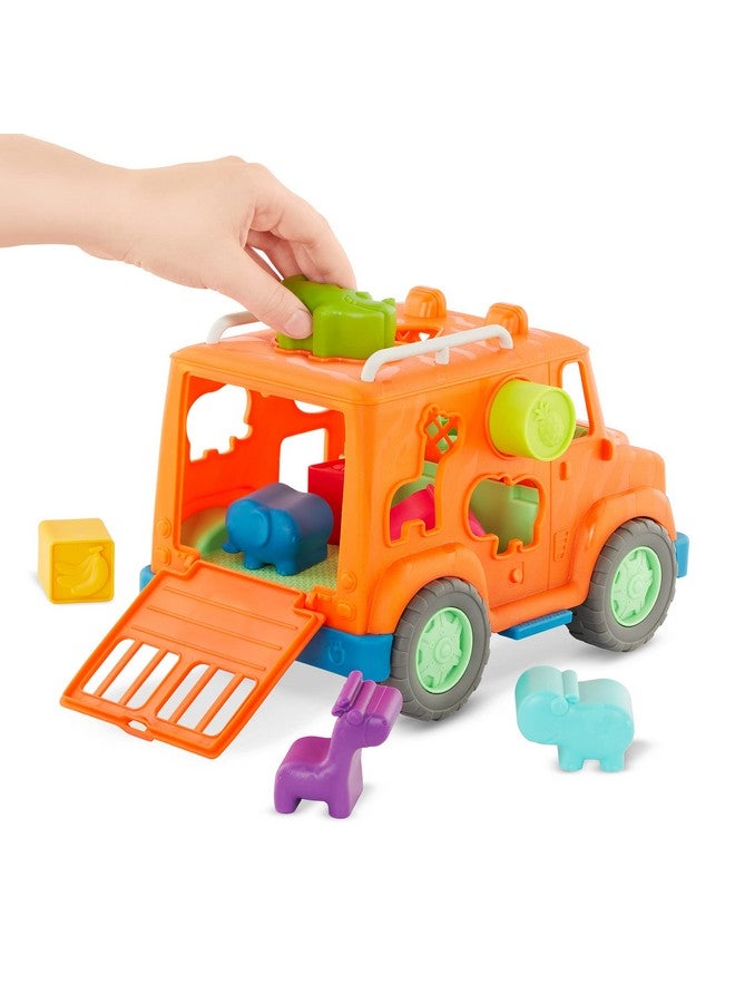 BATTAT Battat- Wonder Wheels - Shape Sorter Toy Truck - 9Pc Developmental Toy For Kids, Toddlers - Animal & Fruit Shapes- Recyclable Materials- Safari Shape Sorter Truck- 1 Year +  - Image 3