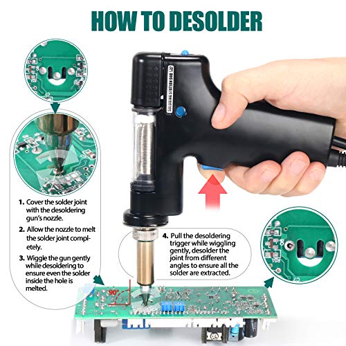 YIHUA 948 Upgraded 2 in 1 ESD Safe 80W Desoldering Station and 60W Soldering Iron- Desoldering Gun and Soldering Station °F /°C - Image 3