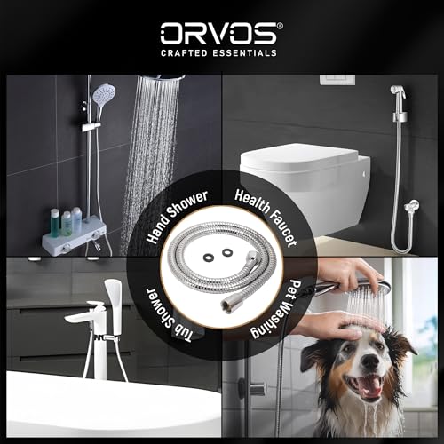 Orvos Shower hose extendable, Premium 304 Stainless Steel outer hose, with EPDM inner tube, 1.5 to 1.8 meter, for hand showers and health faucets in high end luxury bathrooms - Image 4