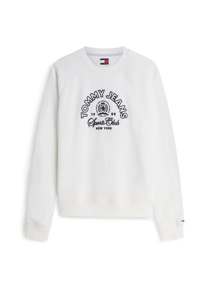 Tommy Jeans Ecru Crest Logo Terry Sweatshirt for Women | Best Price UAE