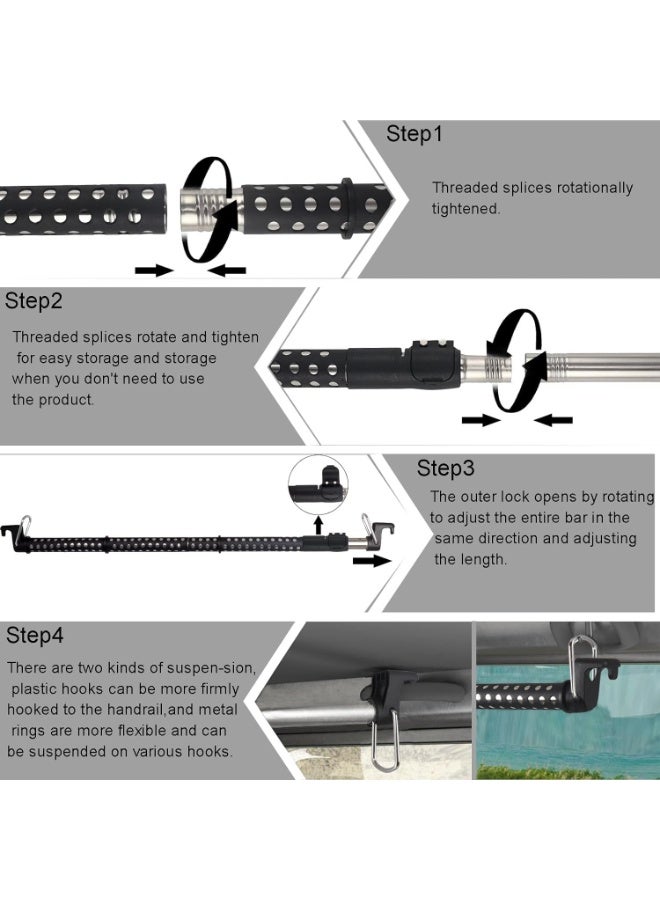 Car Clothes Hanger Bar - Unbreakable Carbon Steel Clothes Rod for Car，Car Clothes Hanger Bar, Clothes Rack for Car Telescopic Adjustable 91CM-164CM - Image 4
