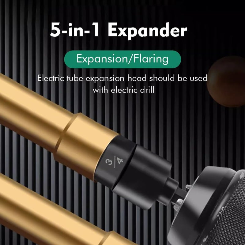 SYCOOVEN SYCOOVEN Swaging Tool Drill Bit Set 5 in 1 Air Conditioner Copper Pipe Expander Multifunction Copper Pipe Flaring Tool Copper Tubing Tool with 14 38 12 58 34 Bitsblack  - Image 5