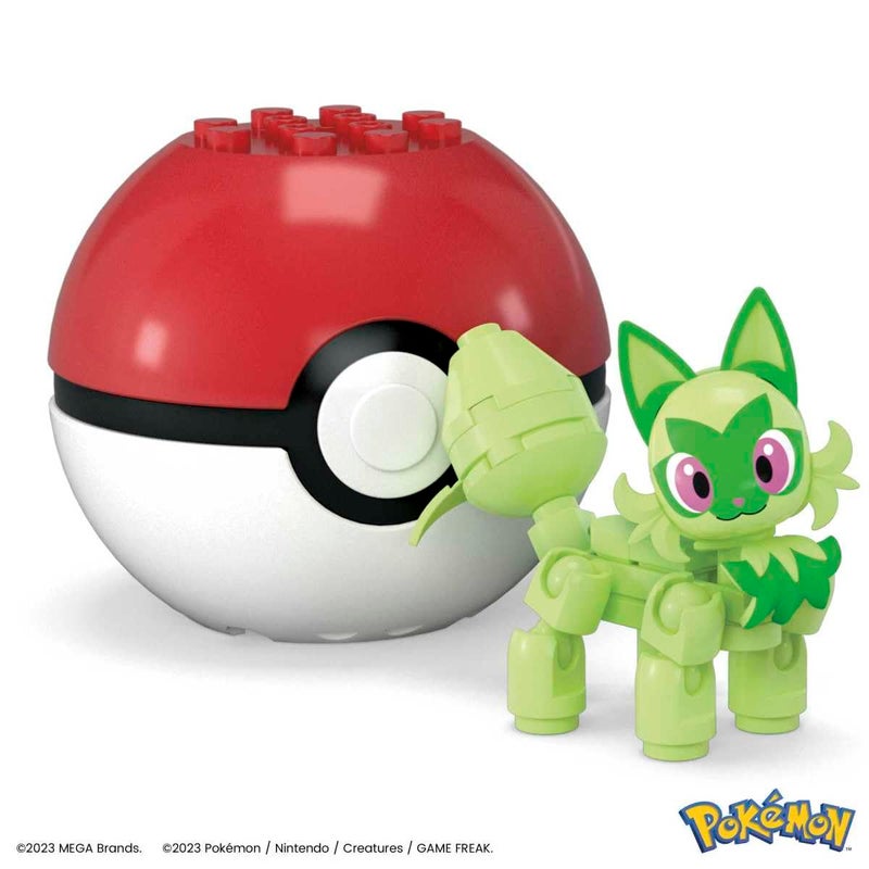Mega Brands MEGA Pok?mon Sprigatito Collectible Pokeball Building Toy for Ages 6 and Up - Image 3