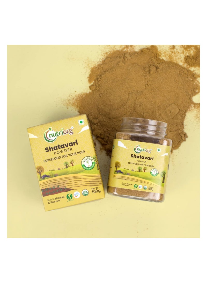 Nutriorg Organic Shatavari Powder 100g | Rejuvenates for Vata and Pitta that Promotes Vitality and Strength. - Image 3