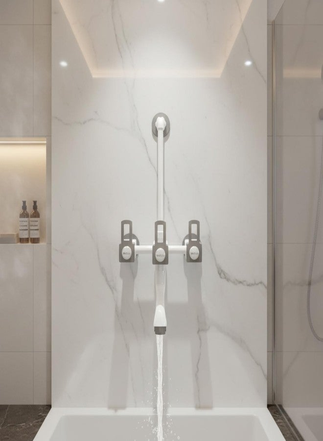 Well Set Wall Mixer With Provision For Over Head Shower and Long Bend Pipe Grey - Image 1