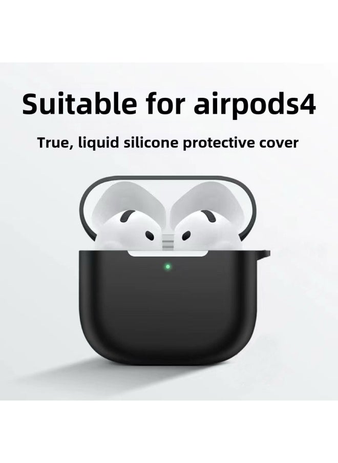Generic - Airpods4 Protective Cover Apple 4 Generation Wireless Bluetooth Headset Silicone Solid Color Earphone Case-Color:Gray-Applicable Models:Airpods 4th Generation - Image 1