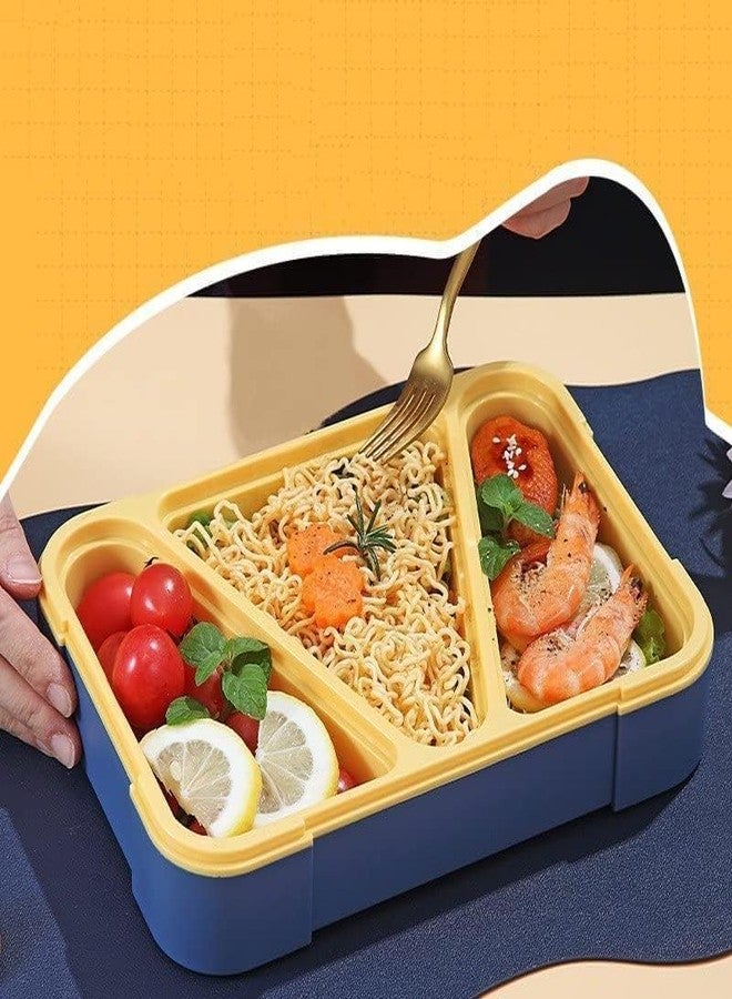Pascol Leak Proof 3 Compartment Lunch Boxes || Tiffin Box || Reusable Microwave Freezer || Safe Food Containers for Adults and Kids || Lunch Box (2527 3 Grid Plastic Lunch Box) - Image 5