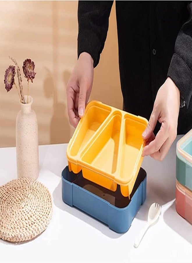 Pascol Leak Proof 3 Compartment Lunch Boxes || Tiffin Box || Reusable Microwave Freezer || Safe Food Containers for Adults and Kids || Lunch Box (2527 3 Grid Plastic Lunch Box) - Image 4