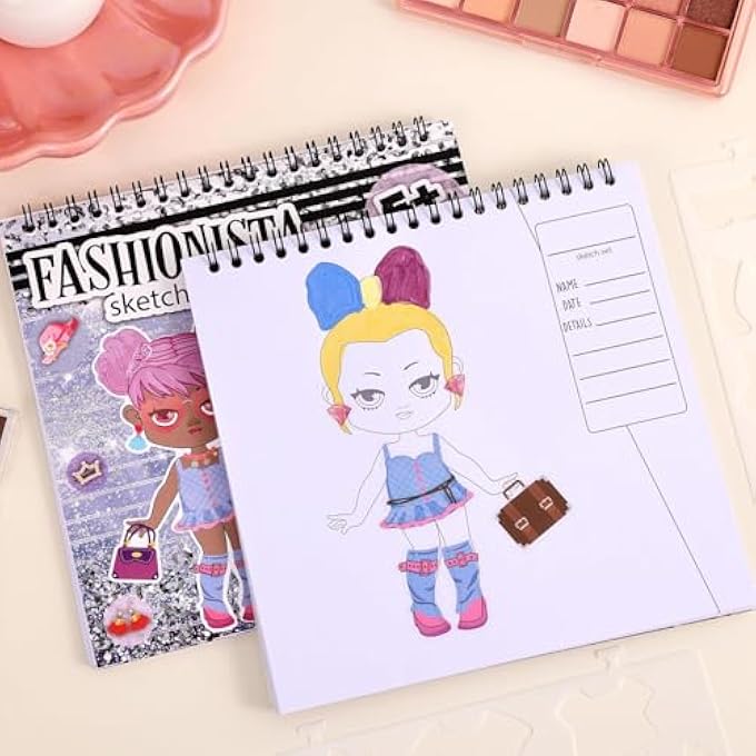 GIRLS DRESS UP GAME STICKER BOOK, 26 PAGES BEAUTY GURU COLORING BOOK FOR GIRL, FASHION SKETCHBOOK AND STICKER BOOKS FOR KIDS - Image 2