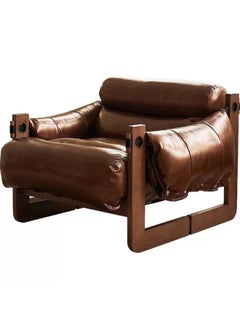 LIMOS Leather Armchair Wood Frame Modern Contemporary Design for Living Room Bedroom  - Image 2