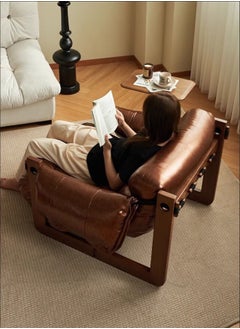LIMOS Leather Armchair Wood Frame Modern Contemporary Design for Living Room Bedroom  - Image 3