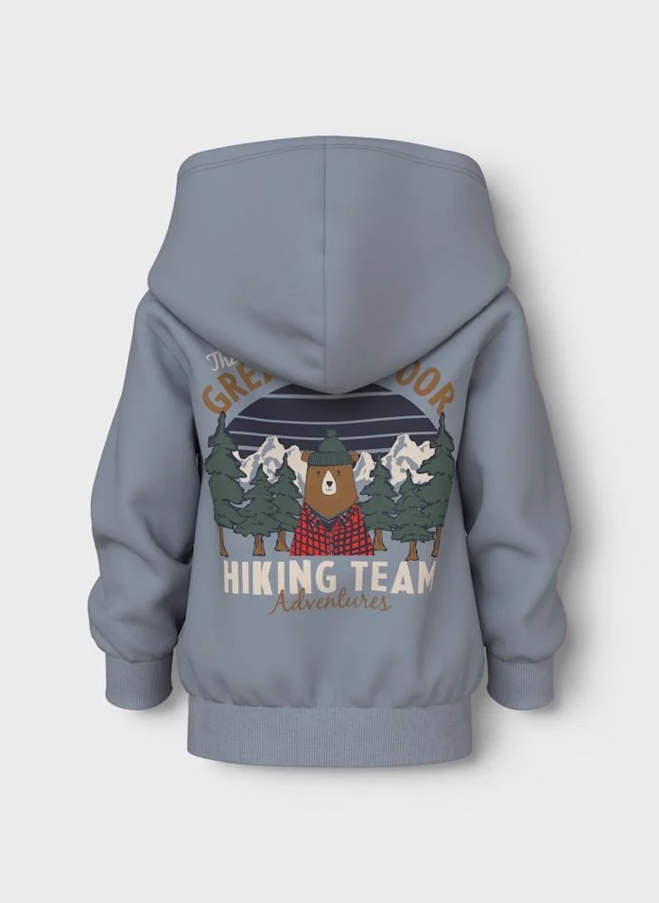 نيم ات هودي بسحاب مطبوع للأطفال